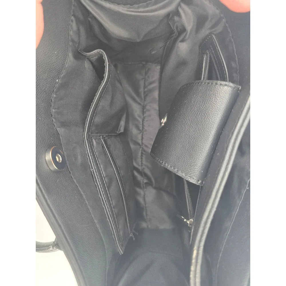 GUESS Pampa Tote Bag - Black Monogram Satchel Shoulder Bag
